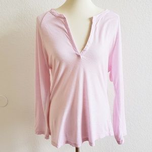 James Perse Tops - James Perse Pink Split Neck Long Sleeved Top 4 James Perse Tops - James Perse Pink Split Neck Long Sleeved Top 4